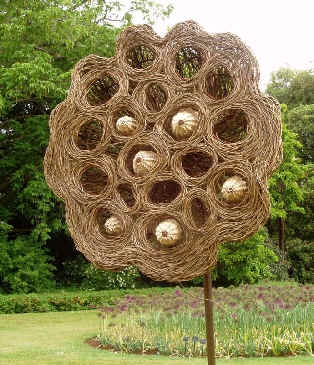 Lotus fruit sculpture woven in cane