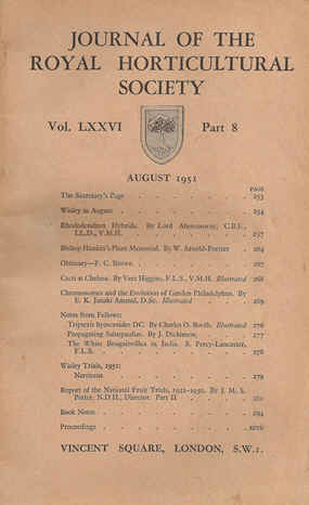 RHS Journal 1951 cover
